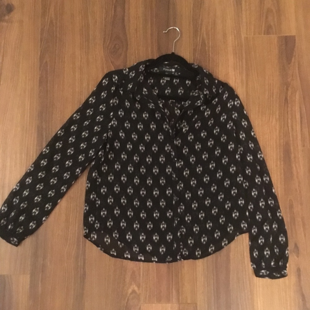 Forever 21 sheer Ikat shirt